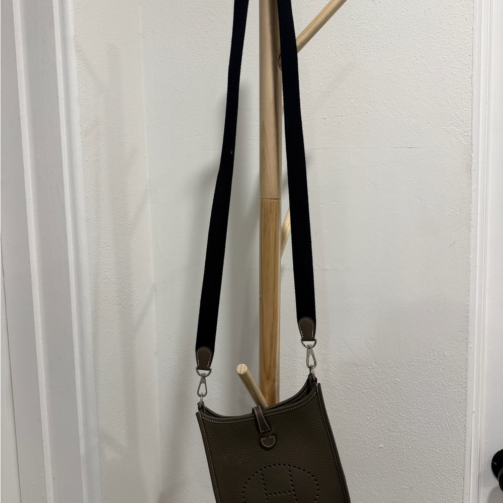 Hermes Olive Green Bag with Black Strap